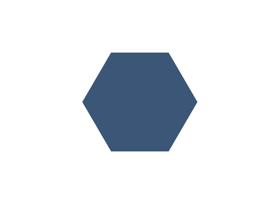 Blå hexagon